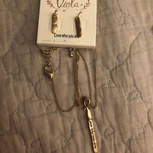 Cute adjustable necklace with earrings